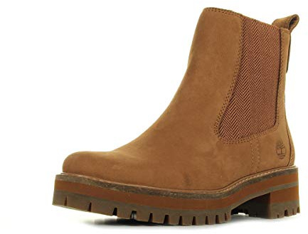 Timberland Courmayeur Valley - Stivali Chelsea Donna, Marrone (Medium Brown Nubuck Medium Nubuck), 38.5 EU