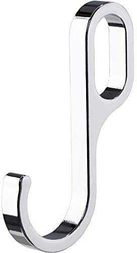Gedotec Einhängehaken Chrom für Schrankstange Metall Schrankrohr Oval | Haken verchromt poliert glänzend | Aufhänger für Kleiderstange 30 x 15 mm | 1 Stück - Design Kleiderhaken für Schrankstangen