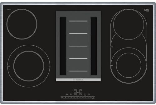 Bosch PKM845F11E Serie 6 Glaskeramik-Kochfeld mit Dunstabzug (autark), 80 cm breit, CombiZone Kombination zweier Kochzonen, PowerBoost schnelleres Kochen, DirectSelect intuitive Bedienung