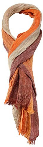 TigerTie Schal in orange beige weinrot blutorange gemustert Gr. 180 x 50 cm