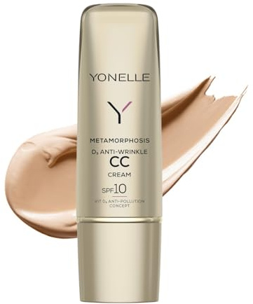 YONELLE CC Cream LSF 10, getönte Anti-Aging Tagescreme, 50 ml, 2 Neutral | Hyaluron, Peptide, Biopigmente, Feuchtigkeit, getönte Tagescreme Gesicht reife & sensible Haut, ohne Maskeneffekt