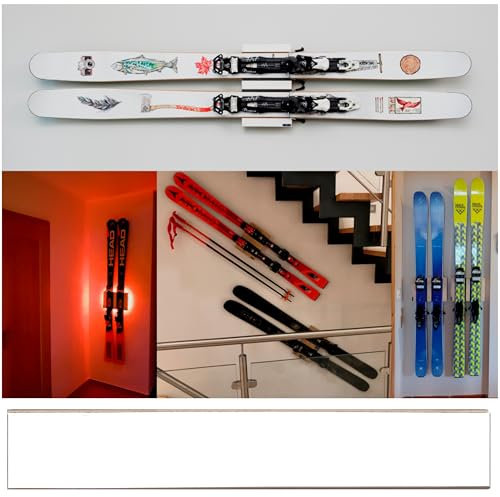 Clipboart® Standard Wandhalterung - Halterung - Ski - Tourenski - Carvingski - Powderski - Alpinski - Carver - 360° Wandbefestigung (Multiplex-Weiß)