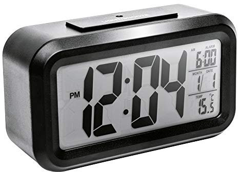 Mebus Quarz-Wecker digital LCD schwarz