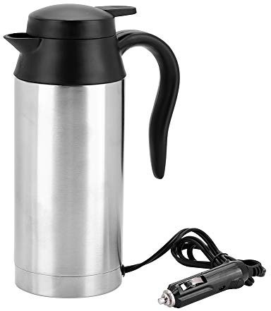 Bouilloire de voiture, Delaman Portable 750 ml 24 V Voyage Voiture Camion Bouilloire Chauffe-Eau Bouteille Bouilloire De Voiture avec Allume-Cigarette Plug Fusible pour Thé Café Boire