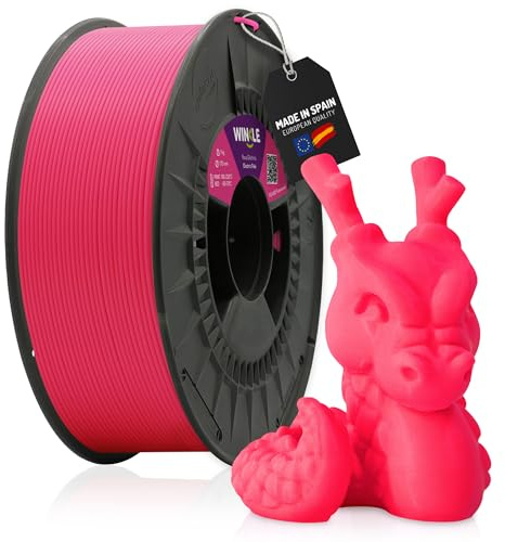 WINKLE PLA HD Fluoreszent Filament 1.75mm Elektrisch Rosa, 1kg Spule, 3D Drucker Filament Kompatibel mit FDM Druckern, 3D-Druckmaterialien, Maßgenauigkeit +/- 0.05mm, Leicht zu Bedrucken