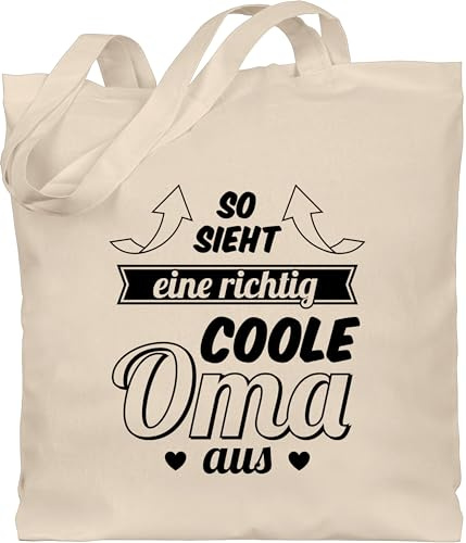 Shirtracer - Baumwolltasche - Geschenk - So sieht eine richtig coole Oma aus - schwarz