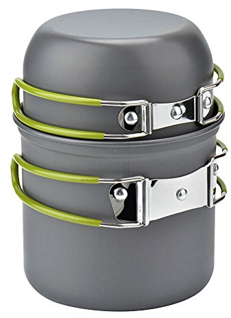 Outdoor Picnic Cookware Set with Non Stick Pot and Pans, 1-2 People Camping Hiking Backpacking Cooking Stove Pot Combination Portable Field Tableware… (cookware set(no stove))