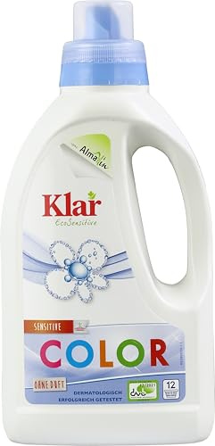 Klar eco Sensitive Color Waschmittel 750ml, ohne Duft, 12 Waschladungen, für Allergiker, vegan
