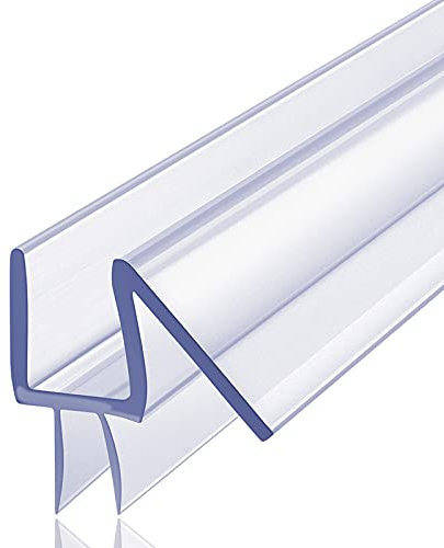 Butecare Premium Frameless Shower Door Bottom Seal Strip for Glass Doors - Shower Door Seal Sweep (1/2” x 39”, Clear Vinyl)