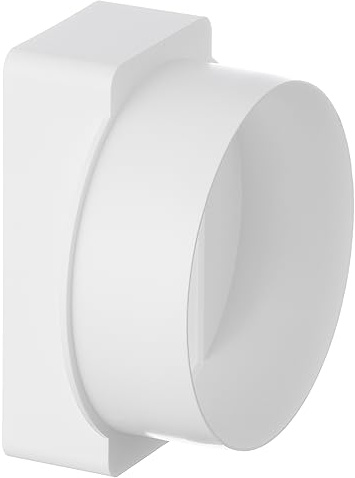 110x55mm - Ø 100mm Übergangsstück für Flachkanal Lüftungssysteme - Kunststoff Kanalverbinder Rohrverbinder Reduzierstück