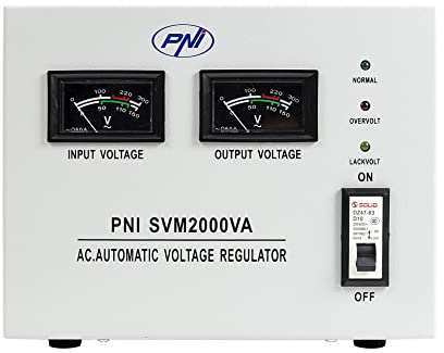 Stabilizzatore di tensione PNI SVM2000VA con servomotore, uscita 1600W, 7,2A, 230V