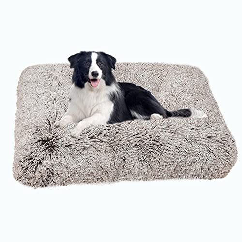 SOAI XXL Flauschige Hundesofa,Orthopädisches Hundebett Hunde,Hundekissen Hunde Waschebar,Anti-Rutsch Hundekorb,Hundebett für Mittelgroße Große Hunde und Katzen(94x63cm)