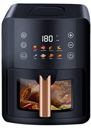 GONICVIN Air Fryer 5L, Air Fryer with Digital Display, High Speed 360°Air Circulation, 8 Preset Modes, Uses Little or No Oil Cooking