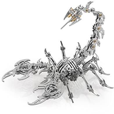 Metalkitor Scorpion King 3D Metall Puzzles Kits für Erwachsene Teens - 454 Teile - Mechanische Montagemodelle - 4 Stunden Bauen Dekorationen (Silber)