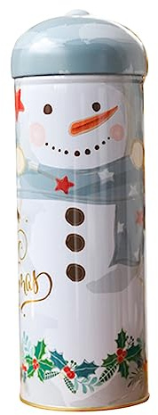 Artibetter 1Pc Cajas Caja De Lata De Navidad Latas De Metal Con Tapas De Personas Mayores Cajas Redondas Lata De Galletas De Navidad De Favor De Fiesta De Caja De