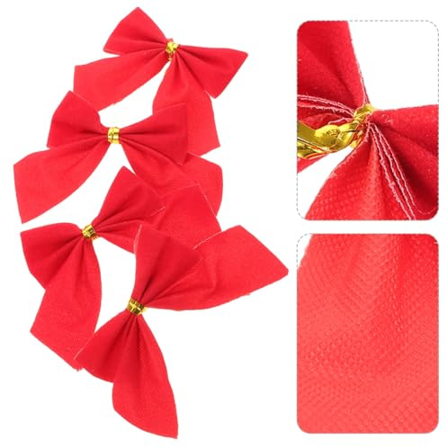 VICASKY 12stücke Rote Schleifen Weihnachtsbaum GroßE Schleife Christbaumschmuck Rot Christbaumspitze Groß Weihnachtsschleifen Geschenkschleife Weihnachten Weihnachtsbaumschleif Happy New Year 2026