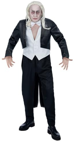 Smiffys Rocky Horror Show Riff Raff Kostüm für Erwachsene Jacke Weste Fliege Offizielles Rocky Horror Lizenz Outfit mit Schwanzmantel für Gruppenkostüme Umarmen Sie die Exzentrizität von Riff Raff