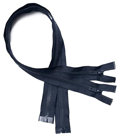 KGS Teilbare Reißverschlüsse | 5mm Reißverschluss Kunststoff für Jacken | 2 Stück pro Packung (Mitternachtsblau, 60 CM)
