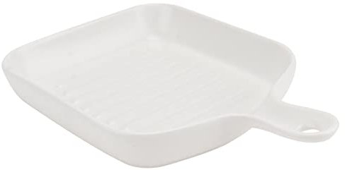 OUSIKA Cookie Cake Pan Ceramic Bread Loaf Pan Nordic Bakeware Microwave Plates Gummy Dessert Cup Porcelain Paper Cup Cheese Microwave Accessories Unbreakable Plates Square Grill Plate Plate (Color :