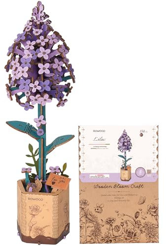 ROWOOD 3D Puzzle DIY Wooden Flower, Artificial Flowers Model Kits to be Assembled, Craft Set for Adults, Best Home Décor and Valentine Toy Gift Kit