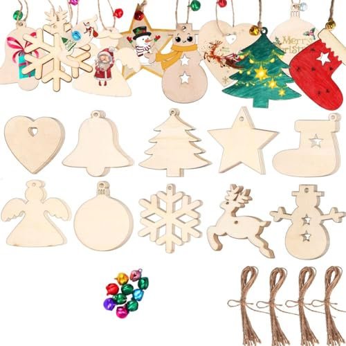 Rordigo Holzhandwerk, Weihnachtlicher Holzanhänger, Weihnachtsbaumanhänger, Heimdekoration, Handbemalte DIY-Requisiten, Weihnachtsfeier, Baumzubehör