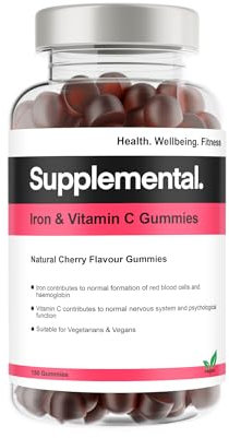 Iron & Vitamin C Gummies. Boost Energy & Combat Fatigue. 150 Gummies. Vegan.