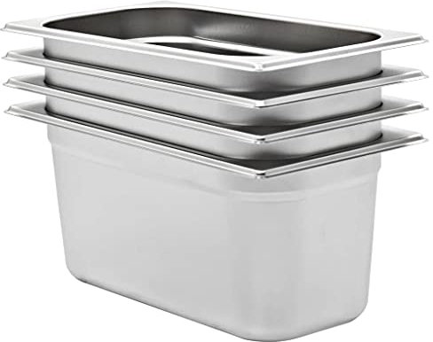 Xichuzi Gastronorm GN 1/1 150 mm in Acciaio Inox antiruggine Facile da Pulire Lavabile in lavastoviglie Contenitore per Alimenti Utensili da Cucina Vassoio Porta Snack
