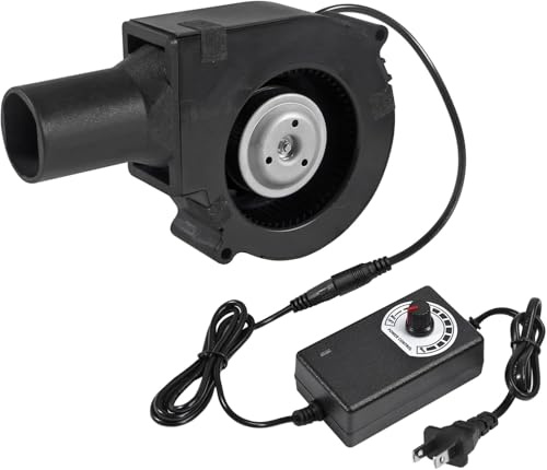 Radiallüfter 12V 20V Kühlung Lüfter mit controller für Haushaltsgeräte,Gebläse Lüfter für Belüftung Lüfterwechsel BBQ Aufblasbar Kamin,Turbinengebläse für Heizgeräte Grill BBQ Picknick (Europlug)