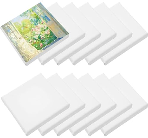 Roysmart 12 Mini Staffelei, 10 x 10 cm Mini Leinwand Holz, Faltbarer Dreieckiger Ständer, Tisch Dekoration Staffeleien Kit für Display Fotos Kinder Malen