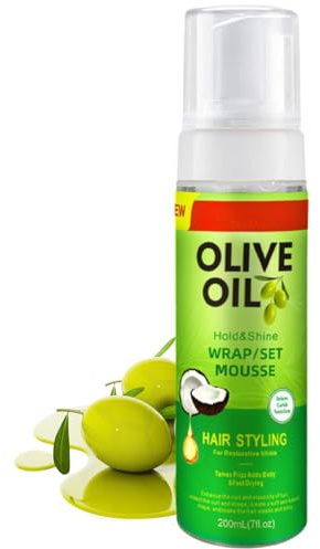 Olive Oil Styling Mousse - 200ml, Perfect For Styling & Conditioning, Infused With Nourishing Coconut Oil - For Nourishment, Natural Moisturizing hair mousse,Hair Mousse Strong Hold hair mousse