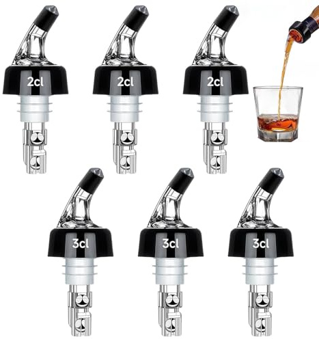Dosier Flaschenausgießer, Wefaly 6 Stück 2cl/3cl Ausgießer Spirituosen mit Deckel Ausgießer für Ölflaschen Schnapsausgießer Dosierer fü r Flaschen für Wein Schnaps Cocktails Öl Schnaps