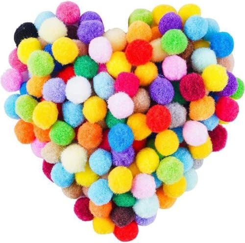 500 Pompones de colores, 10 mm Mini bolas de fieltro, Pompones Manualidades, Pom Poms del Craft Adecuado para decoraciones de fiestas, guirnaldas, borlas, manualidades