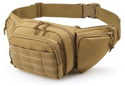 Hüfttasche/Bauchtasche für Damen und Herren mit verstellbarem Gurt (Khaki)