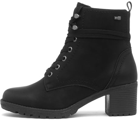 Relife Bilbao Womens Black Heeled Lace Up Boot - Size 6 - Black