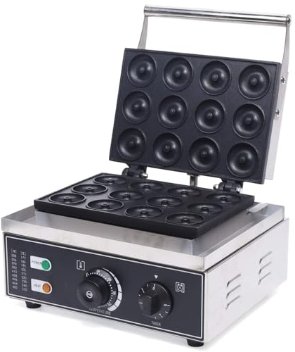 Machine à Donuts électrique Machine à Mini Beignets Gaufrier 12 Grille Waffle Maker Chauffage Double Face 220v 1500W