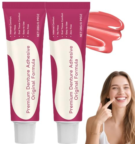 Thermoplastic Dental Adhesive,Strong Hold Denture Adhesive Cream,Dental Glue for Teeth Repair,Invisible Denture Reliner,False Teeth Silicone Reline Kit for Teeth Repair,for Upper &Lower Dentures