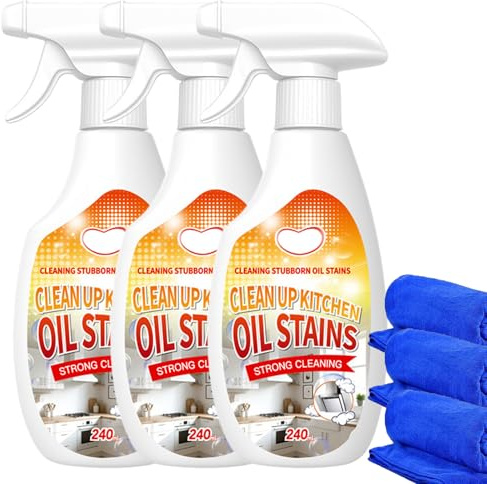 Clean Up Kitchen Oil Stain, Nettoyant Multi-usages 2026 pour Taches de Graisse Tenace–Formule Douce à Action Rapide, Décomposition Écologique, Idéal pour Cuisines, Grill et Restaurants (3)