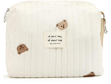 Ytwehela Borsa fasciatoio portatile con ricamo – 25 x 17 x 10 cm Diaper borsa per pannolini da viaggio con gancio, versatile borsa per pannolini giocattolo ideale per la mamma
