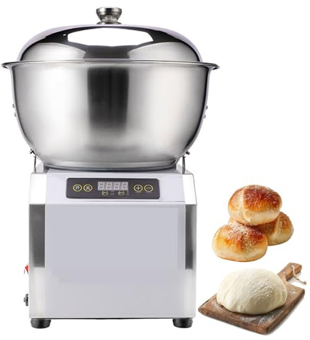 Impastatrice Commerciale 2200W con Modalità Avanti e Indietro, Timer da 30 Minuti e Controllo Touch, Macchina Impastatrice Elettrica per Panetteria, Ristorante, Pizza e Pane 5KG