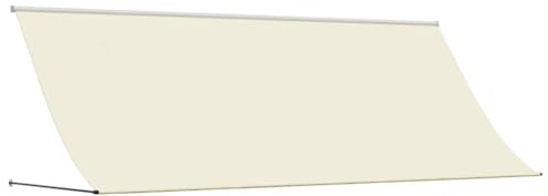 mtlskopl Markise Einziehbar Creme 350x150 cm Stahlrahmen Anthrazit UV-beständiges 180 g/m² Polyester für Balkon Terrasse Garten Café Restaurant Modernes platzsparendes Design