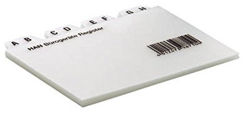 HAN 985 Kartei Register quer A-Z Polypropylen 25 Registerblaetter 985, Grau, A5