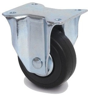 Roulette fixe diamètre 50 mm caoutchouc noir - 40 Kg