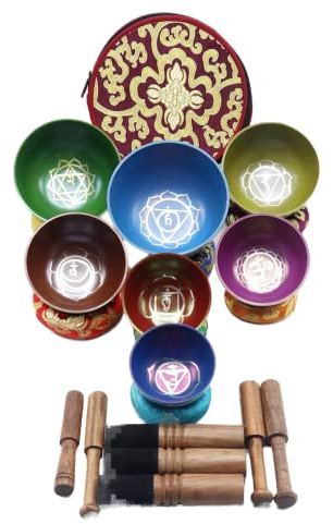 Chakra Heilung Tibet Farbe Klangschale 7 Sets von Meditation Schalen aus Nepal