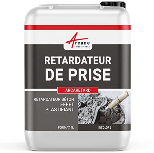 Retardateur prise ciment, béton, effet plastifiant : Arcaretard - 1 L (1.2 kg) Liquide - ARCANE INDUSTRIES