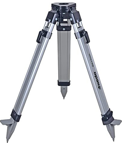 Nedo Aluminium-Stativ mittelschwer mit flachem Stativteller - Nutzhöhe von 0,78m bis 1,18m - Geeignet für Punkt- und Linienlaser, Rotationslaser und Kanalbaulaser