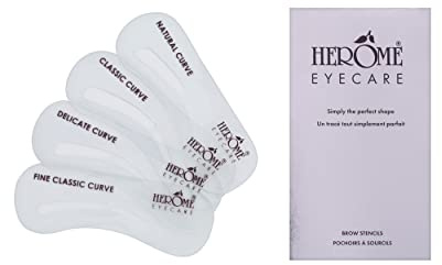 Herome Eye Care ögonbrynsmallar (Brow Stencils) – det perfekta hjälpmedlet för perfekt formade ögonbryn – 1 x 4