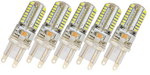 5x G9 3 Watt LED Lampe Stecklampe Birne LED Energiesparlampe Silikonüberzogen bruchsicher Leuchtmittel 230 Volt 2700K Warmweiß 5er Set