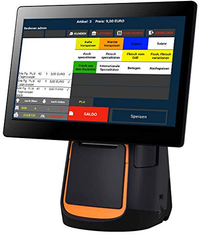 15 All-in-ONE Kassensystem für Einzelhandel, Kiosk, Imbiss, Strassenverkauf, Laden: Touschscreen, Bondrucker, Android. KassenSich-V TSE-Konform Handel-Kasse