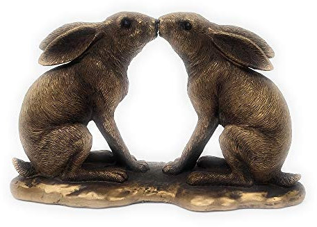 lesser and pavey Figure | Bronze Kissing Hare Reflections | 1 Piece - 21x8x12 cm