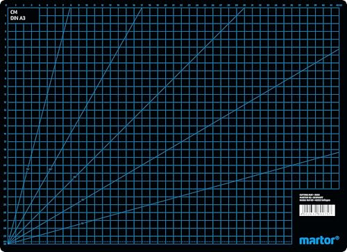 MARTOR Tapis de découpe Autocicatrisant 320 x 440mm, protection du support, 3 couches, trame cm/inch, support de découpe, tapis de bricolage